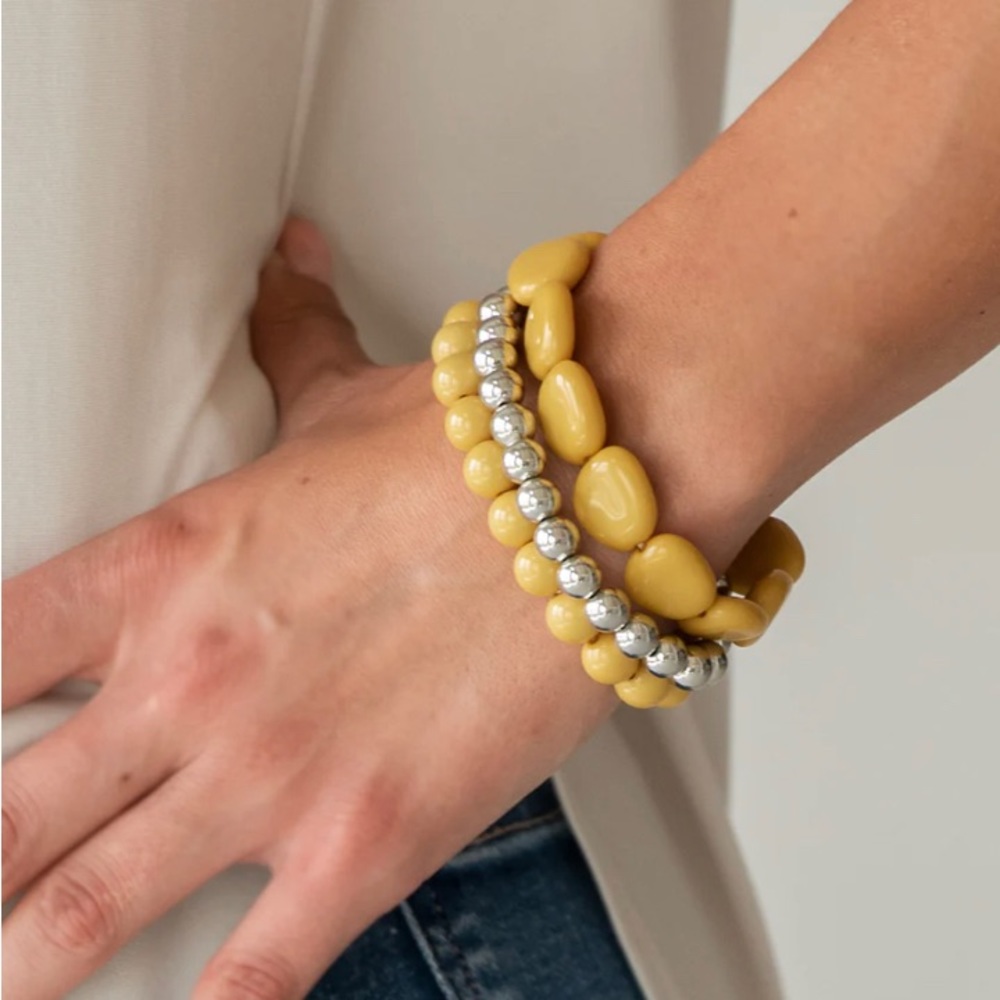 ❤️4 for$20❤️ Color Venture Yellow Bracelet Paparazzi